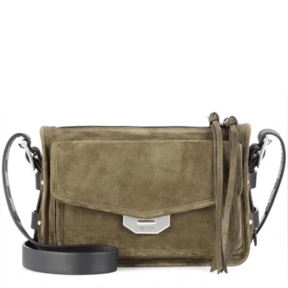 Rag & Bone Small Leather Field Messenger Bag - Green In Olive Suede